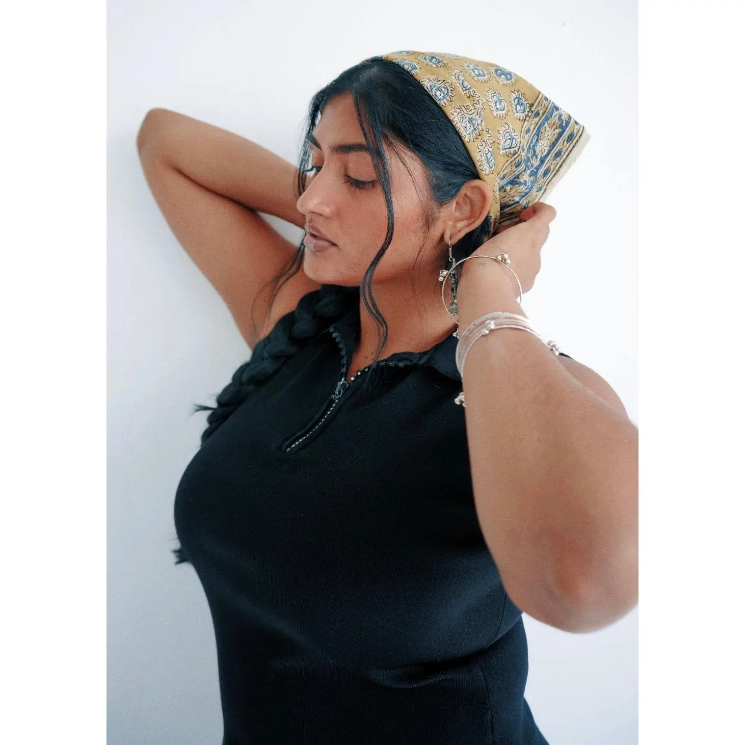 Diya Mustard - Kalamkari Cotton Bandana