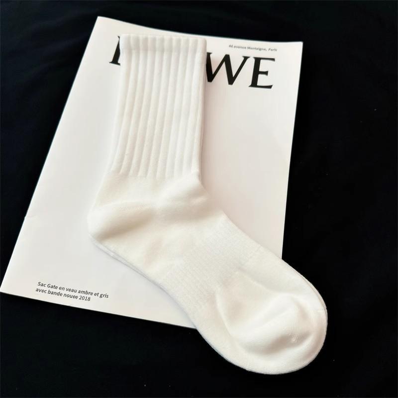 5-Pair Men's Medium Socks Summer Thin Short Socks Ship Socks Cotton Sweat Absorbent and Odorous Towel Bottom Outdoor Sports Football Basketball Men's and Women's Socks