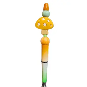 Orange mushroom beadable pen with refill