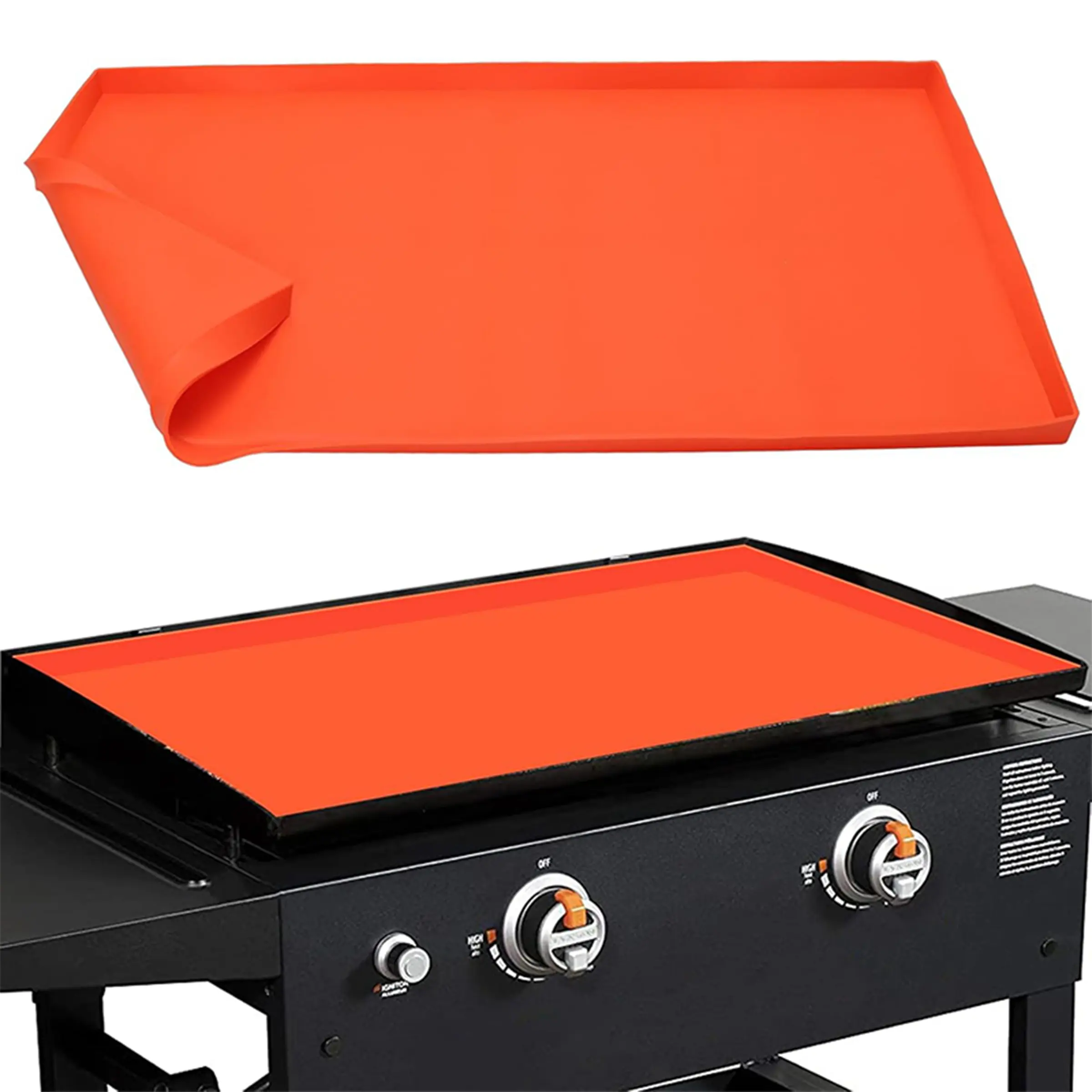 Upgrade Your Grill with 36-Inch Silicone Barbecue Mat Set Cover, Full-Edge Design for Blackstone Grills, Protects From Pests and Rust