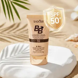 40g Snail Sunscreen SPF 50+ BB Cream, Moisturizing Primer, Hydrating Sunscreen, Sunscreen Foundation, Face Makeup Primer daniela katseye eyeliner flawless filter color Double-Layer Matte Air Cushion BB Cream cushion bb cream guerito lashes sticky brows