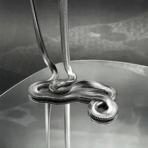 Non Fading New Wide  Bone Chain Titanium Steel Cool and Cool Style Hip-hop Earth Cool Chain Personalized Niche Jewelry