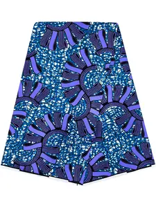 African Print Fabric Ankara Material Polyester, 6 Yards Kent Wax Cloth, Ideal for Crafting and Fashion Projects, Vibrant Patterns for Unique Designs