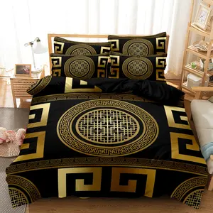 3pcs Euro-Style Round Geometric Design Duvet Cover Set, Decorative Duvet Cover, Digital Print Polyester - Soft And Comfortable - Suitable For All Seasons - Machine Washable - Perfect For Bedroom And Guest Room（1 Duvet Cover + 2 Pillowcases）