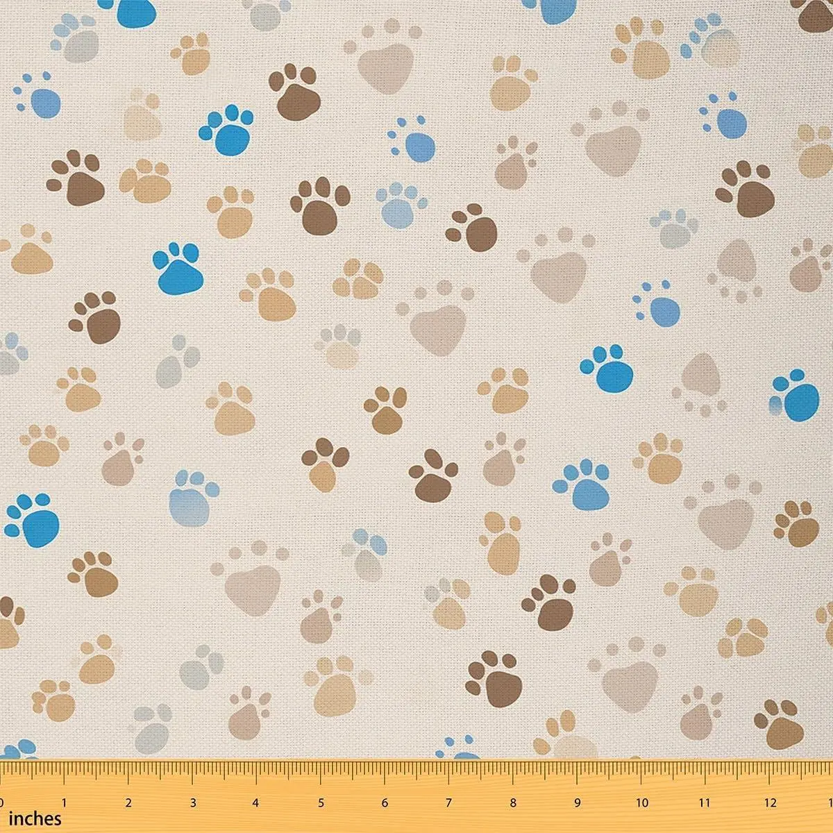 Cute Animal Paw Flannel Fabric Cute Dog Footprints Pattern Soft Not Stretchy Fabric Home DIY Geometric Print Upholstery Decor