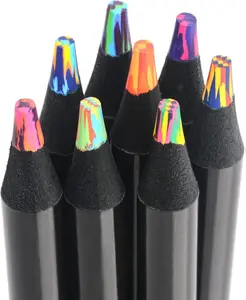 nsxsu Easter Basket Stuffers for Teens, 8 Pieces Art Supplies Rainbow Pencils Easter Basket Essentials for Kids and Adults, Jumbo Colored Pencil Multicolored Pencils for Drawing, Coloring