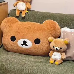 Cartoon Cute Rilakkuma Plush Warm Hand Pillow Bear Peluche Dormitory Bedhead Stuffed Toy Soft Cushion Children Doll BirthdayGift