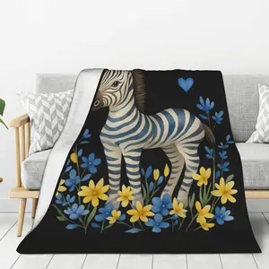 Zebra Blanket - Soft Plush Bedding Wildlife Blanket - Comfortable Zebra Plush Gift