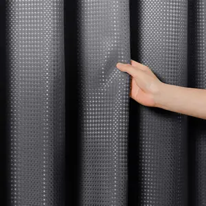 Black Shower Curtains Black and White Ombre Bath Curtains for Bathroom, Textured Fabric Shower Curtain Liner with 12 Hooks, Water Repellent, Machine Washable, 72 x 72 inch