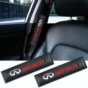 Leather Design Seatbelt Shoulder Pads, Car Accessory, Soft Breathable Anti-Slip Comfort Durable Eco-Friendly High Performance for Infiniti Q50 Q60 Q70 Qx50 Qx60 Qx80