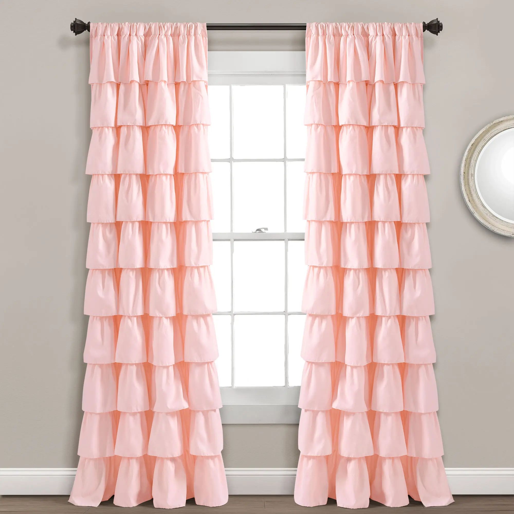 Lush Decor Ruffle Light Filtering Window Curtain (Single Panel) - 50"W x 84"L - Curtains for Bedroom - Nursery Curtains - Coquette Decor Lush Decor Ruffle Light Filtering Window Curtain (Single Panel) - 50"W x 84"L - Curtains for Bedroom - Nursery Curtains - Coquette Decor