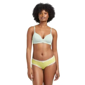Women's Cotton Ribbed Hipster Underwear - Auden Size M Breathable Comfortable