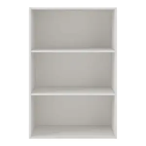 24/7 Shop At Home aModular Modern 3-Tier Cube Storage Organizer Shelves, Stackable Wood Bookcase Fits Cubby Bins for Organization, Dorm Teen Room Decor, Home Office