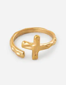 Textured Wrapped Cross Ring Textured Wrapped Cross Ring