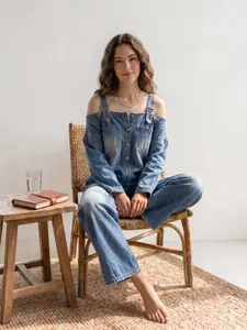 Womens Sexy Off The Shoulder Denim Jumpsuit Wide Leg Overalls with Pockets Y2K Streetwear Suspender Romper Baddie Fashion Baggy Jeans One Piece Casual Summer Festival Wear Effortless Chic 2026 Outfit Womenswear