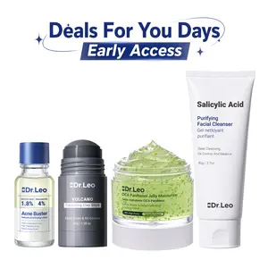 Dr.Leo 4-Step Acne Repair Kit - Salicylic Acid Cleanser, Charcoal Clay Stick Mask, CICA Panthenol Jelly Moisturizer Cream, Drying Lotion Spot Treatment for Deep Pore Cleansing, Pimple Care, Redness Calming & Skin Barrier Support #DealsForYouDays