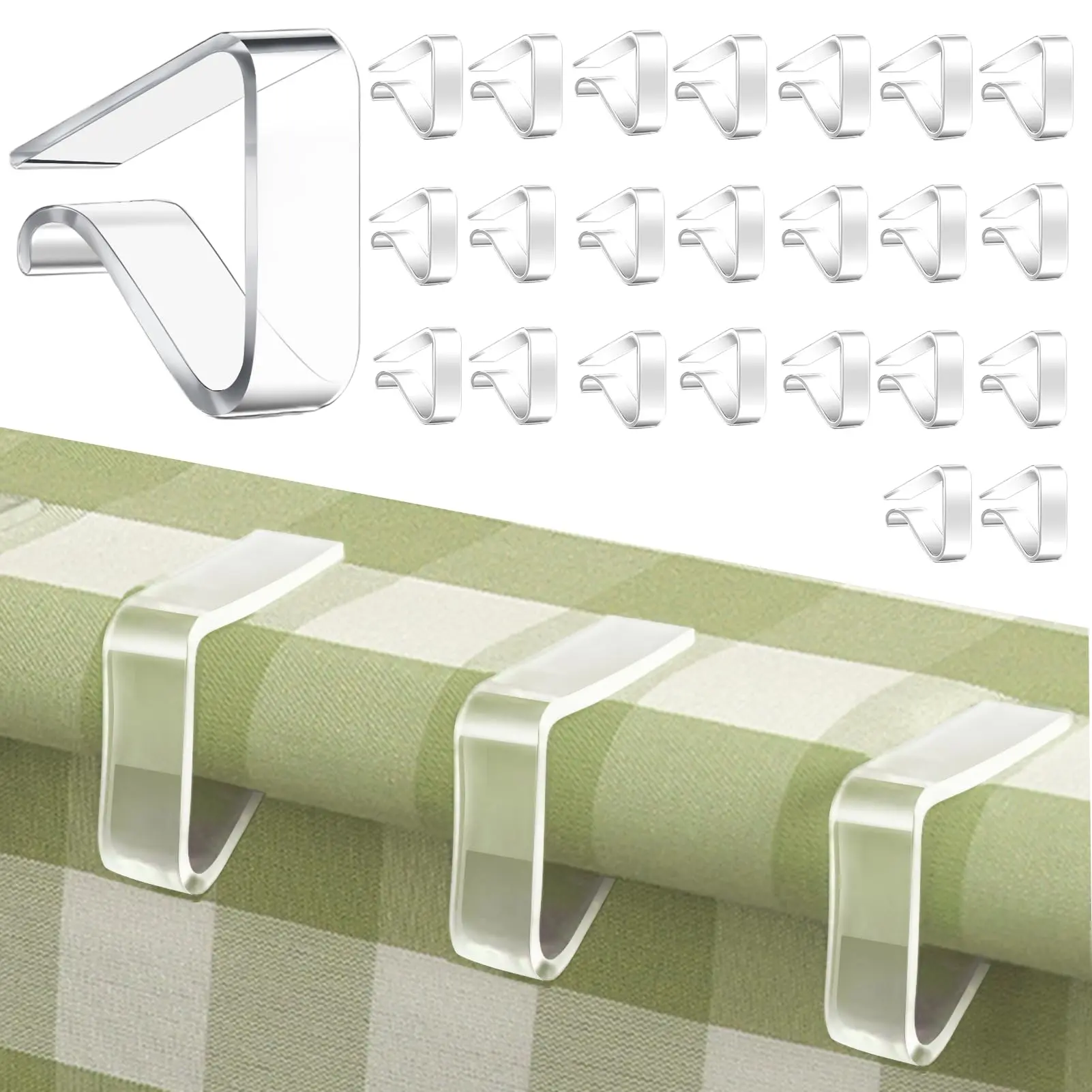 24 Clear Table Cloth Holder Clips For Thick Tables  Plastic Tablecloth Outdoor Picnic Cover Clamps Wind Party Camping Christmas Birthday L