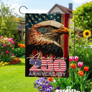 US 250th Anniversary Garden Flag 12x18 | 1776-2026 Patriotic Eagle Double Sided Linen | American Revolution 250 Years | July 4th Decor | Semiquincentennial Yard Banner | USA Independence Day Gift