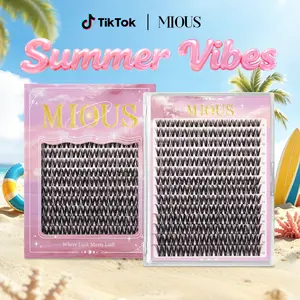 Mious [New D-001 Box] DIY Lash Clusters Volume Lash Waterproof Long-Lasting Eyelashes Volume Lash with Eyelash Glue Beginner-Friendly Individual Lashes Makeup for Girls Cosmetic Lash Clusters