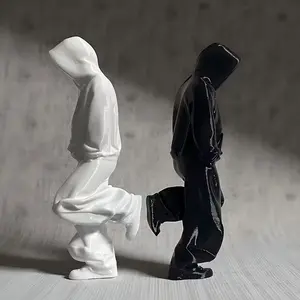 2-Piece & Thinker Model Collection Decorations, Artistic Durable Plastic Desk Ornaments, Computer Desktop Statue Decoration, Abstract Virtual Human