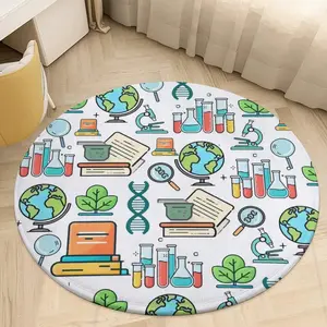 Unique Chair Desk Floor Flannel Mats Compatible with Science Pattern Symbols of Chemical Lab Carpet - Home Bedroom Living Room Modern Decoration Rugs, Anti-Slip Comfortable Rug Playing Mat