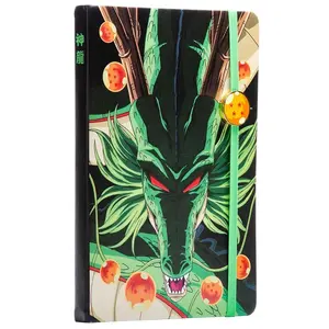 Shenron Theme Hardcover Journal - Vegan Leather Cover, Elastic Band, Classic Ruled Paper, Included Charm, Office Stationery Notebook for Adults