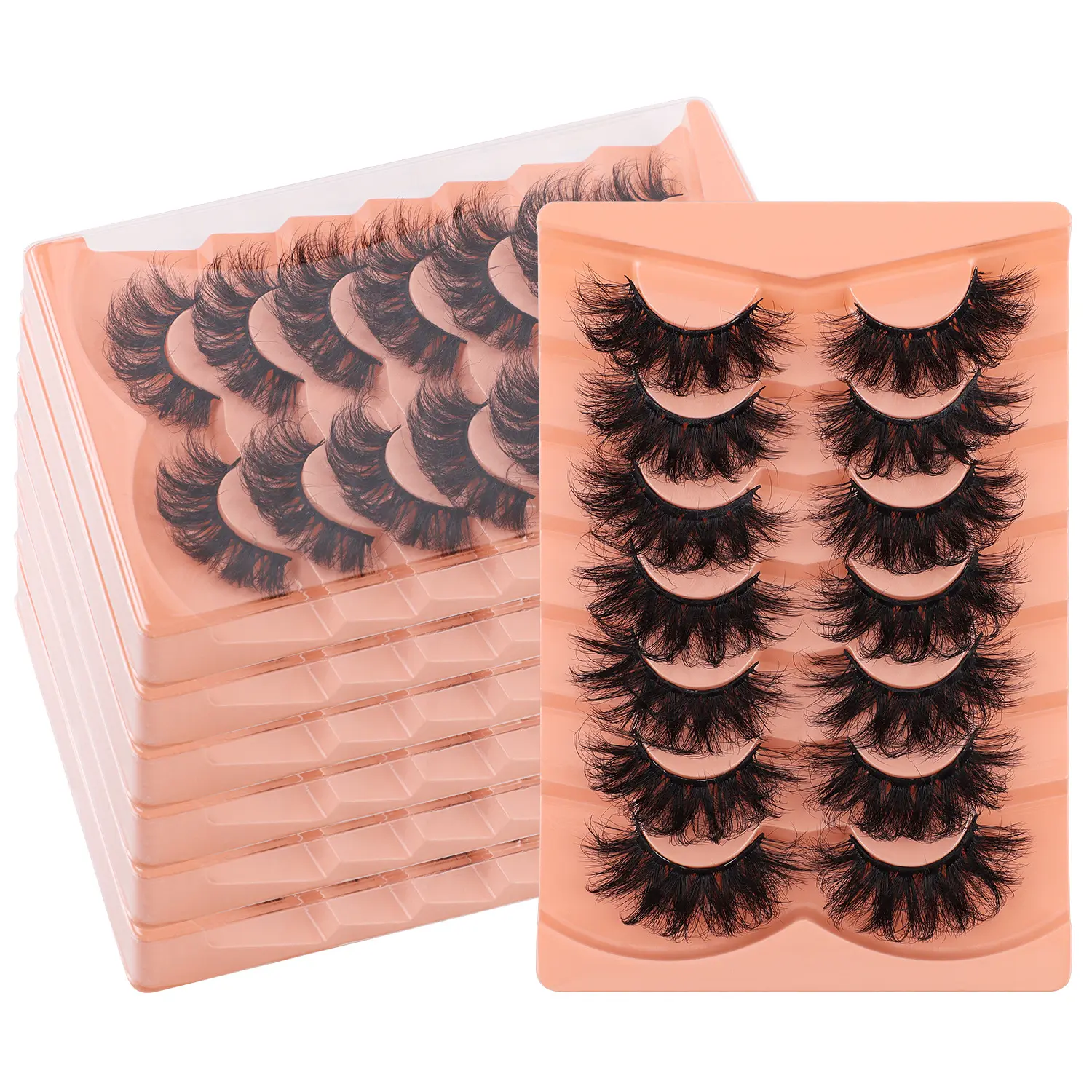 Multi-Style False Eyelashes Pack - Soft Mink Lashes in Wispy, Natural & Dramatic Styles, Cosmetic Makeup for Daily & Party Wear