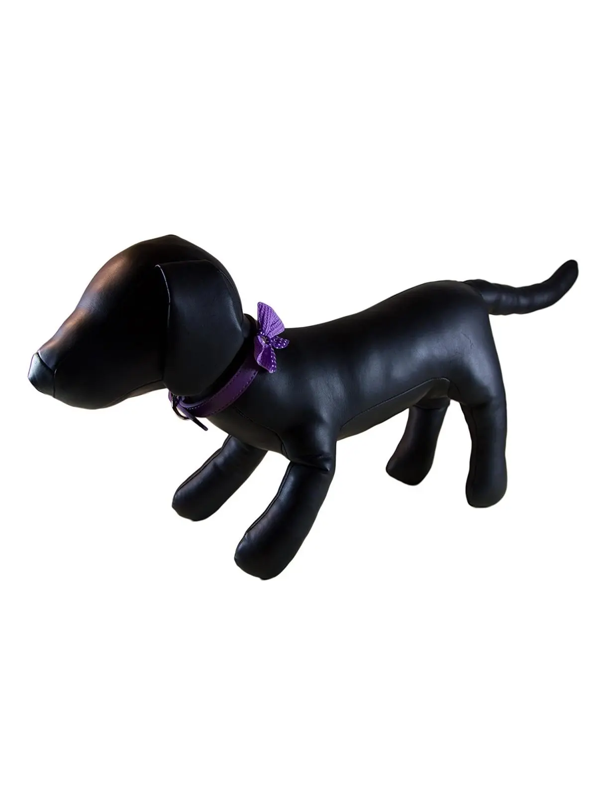 Purple Polka Dot Bow Tie Dog Collar with Decoration - Small