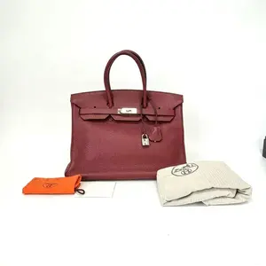 Pre-owned HERMÈS Birkin 35, Bordeaux Red Togo Leather, L Stamp, 2005 N22518073