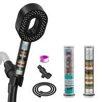 Matte Black shower set + 3 PACK 20 Stage Filter