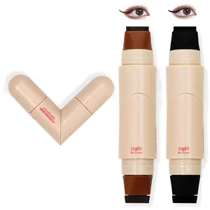 2-In-1 Rotating Wing Stamp Liquid Liner Pen, Dual-Head Design for Precise Cat Eye & Winged Liner Waterproof Smudge-Proof Formula Quick-Drying Makeup Tool for Beginners