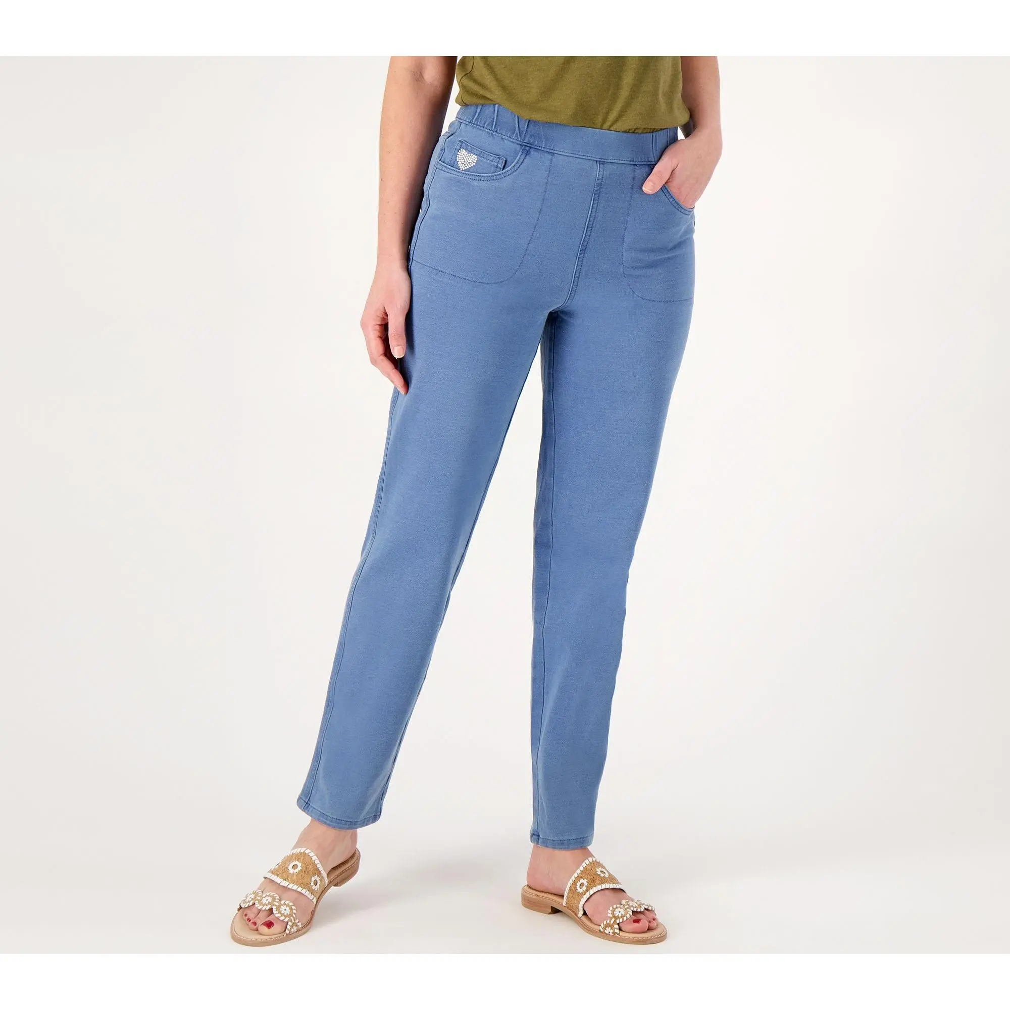 Quacker Factory Regular DreamJeanne Pull-On Straight Leg