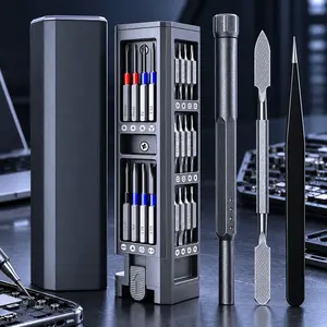 Precision Magnetic Screwdriver Set - Portable Aluminum Tool Kit with High-Precision Bits, Anti-Slip Handle for Mobile Phones, Computers, Watches, Electronics, and DIY Home Repairs