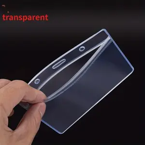 2D 10pcs ID Card Sleeve, Transverse Transparent Flexible Tear-proof Card, Large-capacity Easy-to-open Plastic Soft ID Brand Sleeve, Suitable for Conferences, Conferences, Offices, Schools