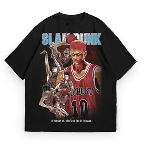 Manga Basketball T-Shirt - Sakuragi, Rukawa Anime Gym Pump Cover Casual Graphic Tee for Men and Women Round Neck Cotton Fabric Breathable Love