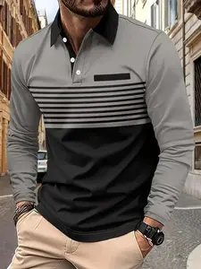 3D men's short sleeved POPL lapel metal zipper best-selling casual and fashionable men's clothing