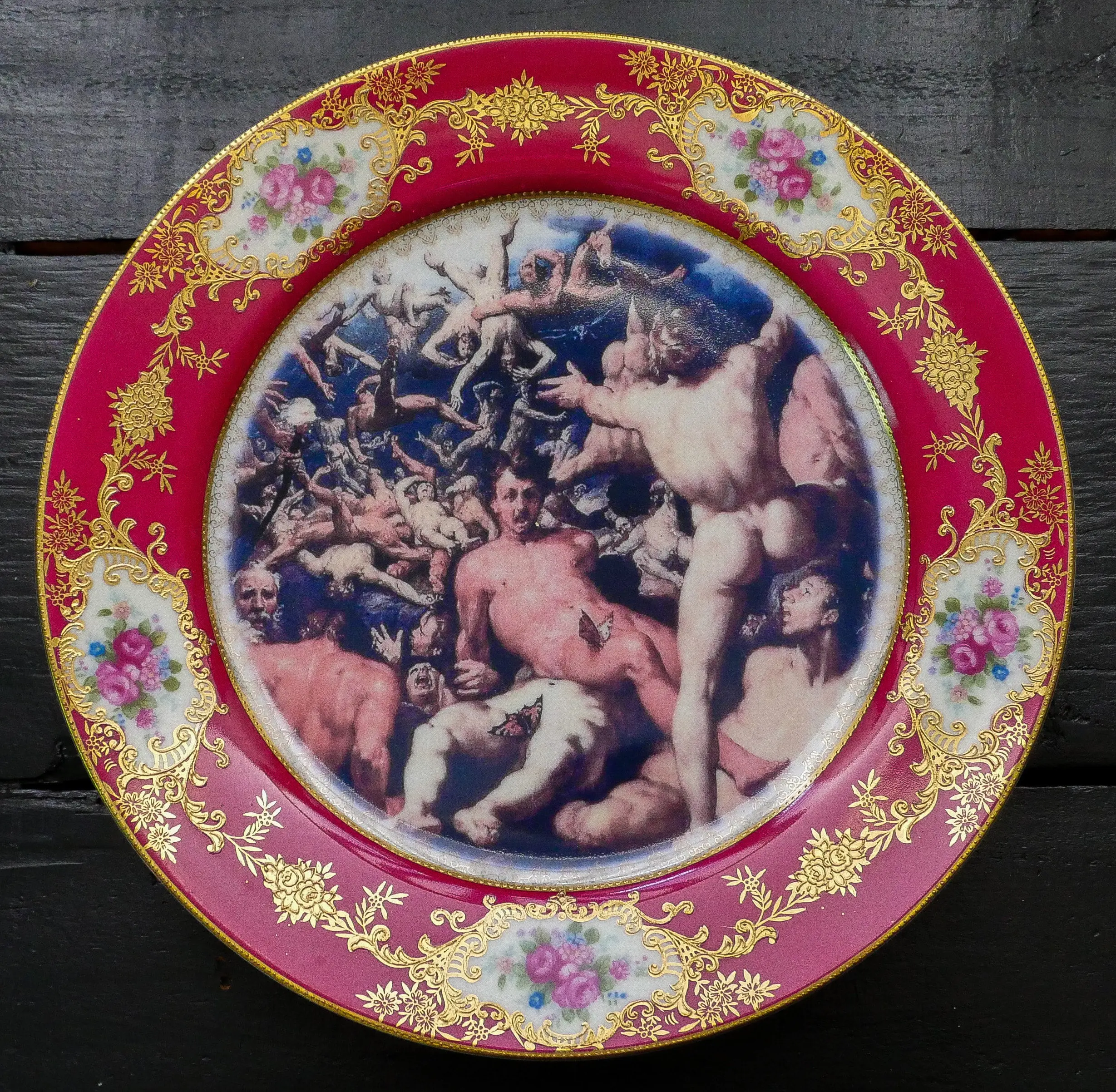 Vintage Raining Men Dinner Plate