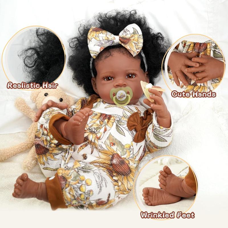 Babeside Newborn Real Life Reborn Baby Doll Dark Skin Black African American Toddler Doll Laney with Cloth Body for Kids Age 3 Rebornbabydoll Babeside Newborn Real Life Reborn Baby Doll Dark Skin Black African American Toddler Doll Laney with Cloth Body for Kids Age 3 Rebornbabydoll