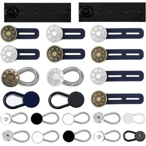 24 count Extender Button Set, Flexible Adjustable Elastic  Extender Button, Invisible   Extenders, No-Sew Extend Buttons for Women and Men's Pants Jeans Skirts Clothing Supplies