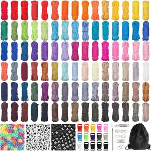 90 Colors Paracord 550 - 10  Bracelet Kit With Complete Accessories, Multifunction Rope for Making Bracelets, Lanyards,