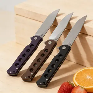 D2 Steel Folding Pocket Knife | Lightweight EDC Tool for Camping & Everyday Carry Durable EDC Pocket Knife with Hole Handle Design