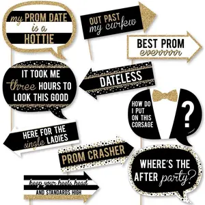 Photo Booth Props Kit - 10- Prom Props, DIY Assembly Prop Stick, Photo Booth Prop,  Cardstock Party Decorations