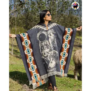 Timber Wolf Pack I Alpaca Poncho