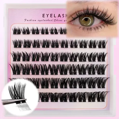 Natural Cat Eye Look False Eyelashes, No Glue Needed, Dense Anime Style, Perfect for Beginners, Diy False Eyelashes, Glueless Lashes Clusters, 60 Cluster Lash Clusters
