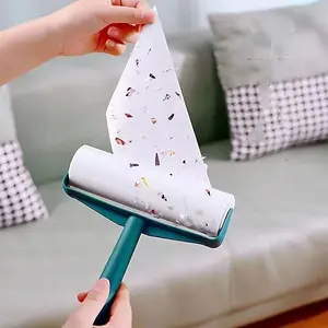Household Large Size Lint Roller Kit with Adhesive Paper Replacement Sticky Roller Floor Pet Hair Clothes Lint Brush Dust Picker