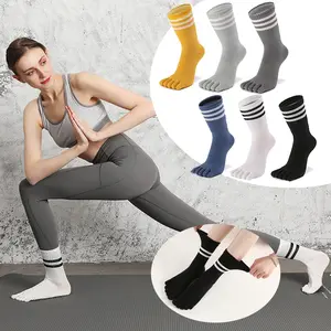 6 Pack sized 9-10(US) Women Toe Socks 5 Finger Cotton Wicking Athletic summervibes