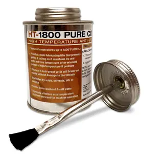 HT-1800 Pure Copper Anti-Seize Lubricant – High Temp 1800°F for Spark Plugs, Exhaust Bolts & Manifolds and More – Lead-Free, Zinc-Free, Graphite-Free, Made in USA, 8oz Brush-Top Can