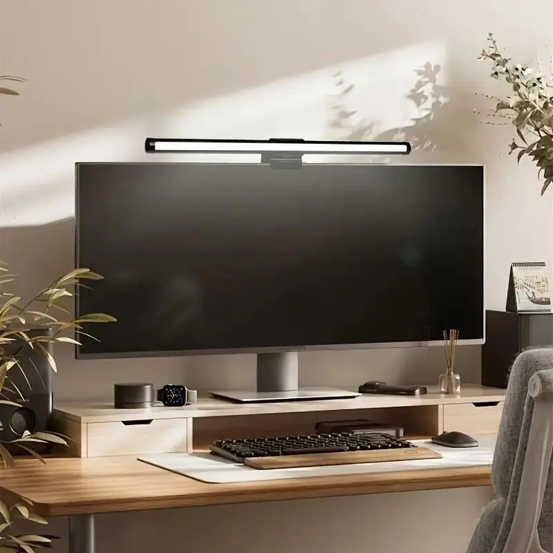 Computer Monitor Light Bar, Auto Dimming Screen Lamp, Eye-Caring LED Task Lighting, Led Lighted, Touch Control Desk Lamp, Dimmable Desk Light, Modern Computer Lamp, No Glare, Home Office Use