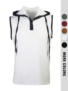 Men's Tank Tops Gym Vest for Training Sleeveless Heavy Summer Sport Fitness Hooded Athletic Wear for Men Sleeveless Sports Vest