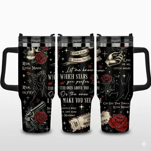 Cat and Mouse Book Haunting Adeline Tumbler 40oz, Book Dark Romance Travel Cup Tumbler 40oz